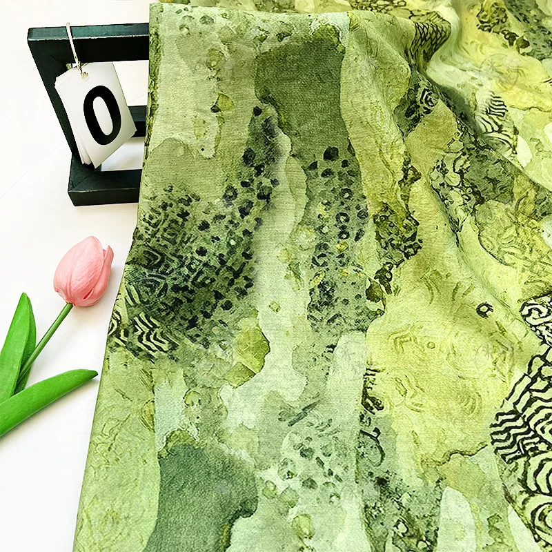 Silk Painting Dye - Tkanina bawełniana brokatowa w stylu olejnej