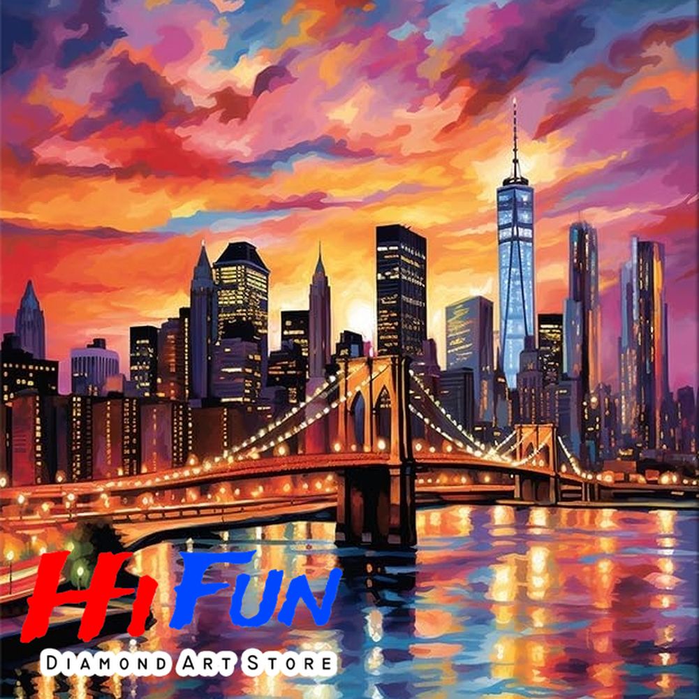 Art And Craft New York - Diamentowe Malowanie Nowy Jork Skyline Most