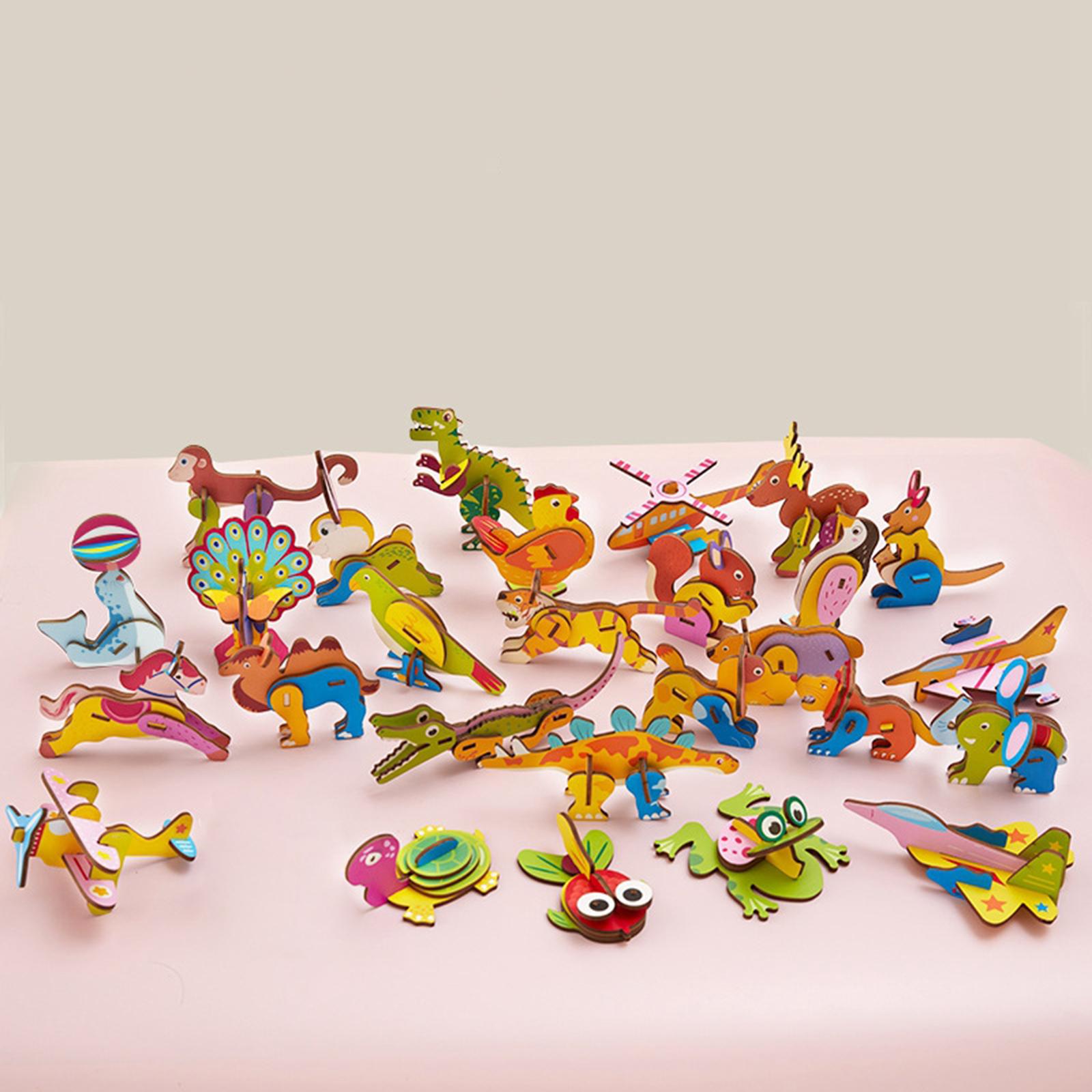 Art Craft For Kindergarten - Drewniane puzzle 3D z motywami z