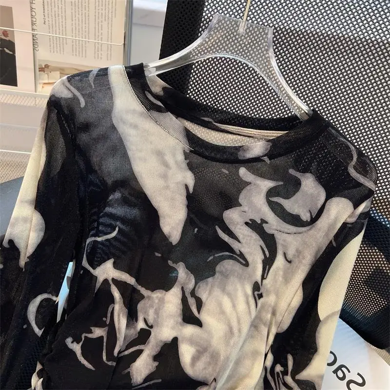 Silk Painting Dye - Damskie koszulki z długim rękawem, tie-dye,