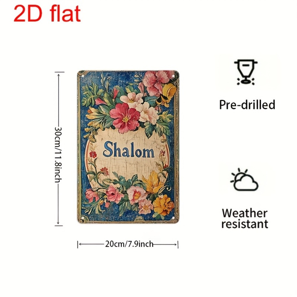 Art & Craft Village Pondicherry - CIFBUY Vintage Floral Shalom Aluminiowa Dekoracja