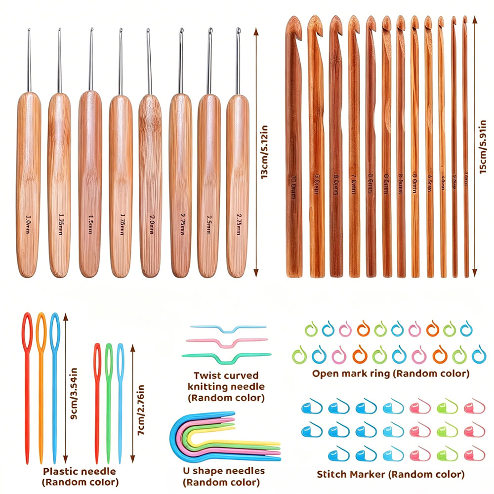 Zestaw 74 bambusowych szydełek – Art Craft Materials recenzja i cena
