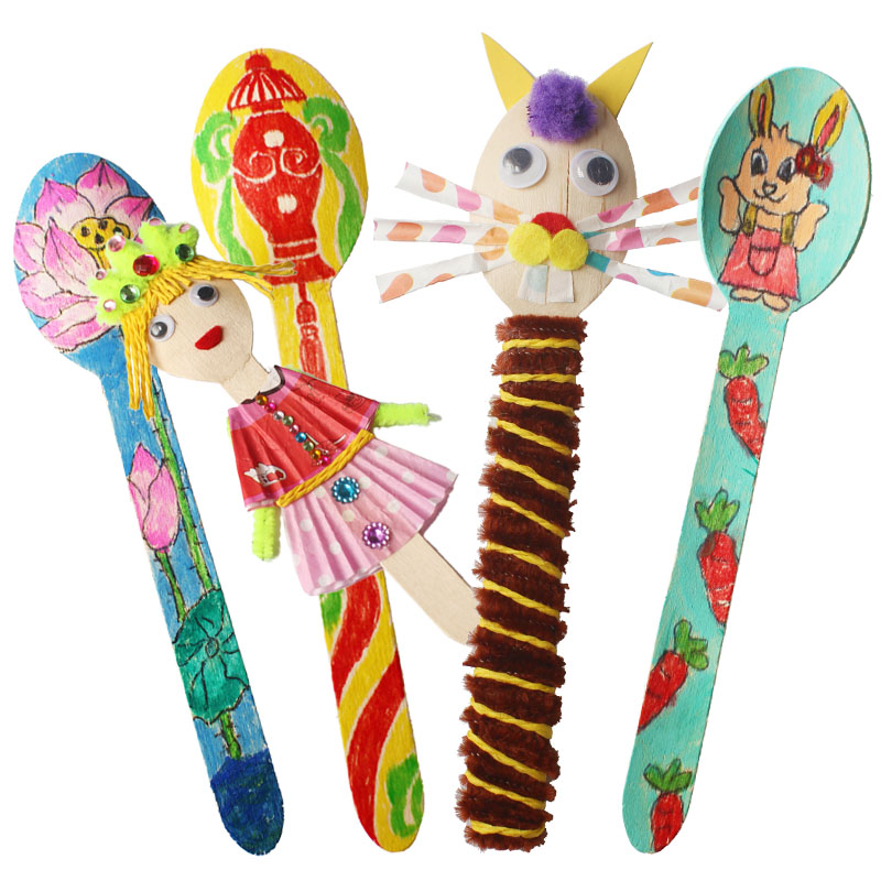 20 SZTUK/PARTIA. Drewniana łyż – Art Craft For Kindergarten recenzja i cena